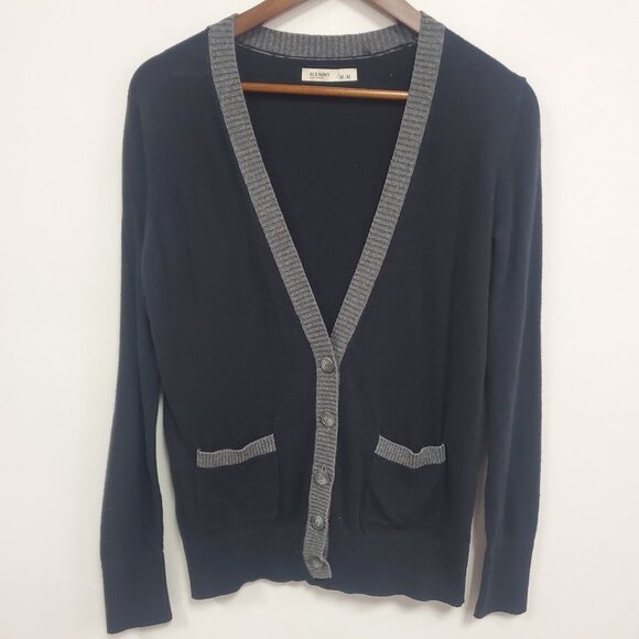 Vintage Old Navy Womens Y2K Button Front Cardigan Size M Blue Academia Preppy - Picture 1 of 11